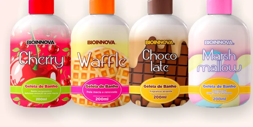 Geleias de banho Cherry, Waffle, Chocolate e Marshmallow